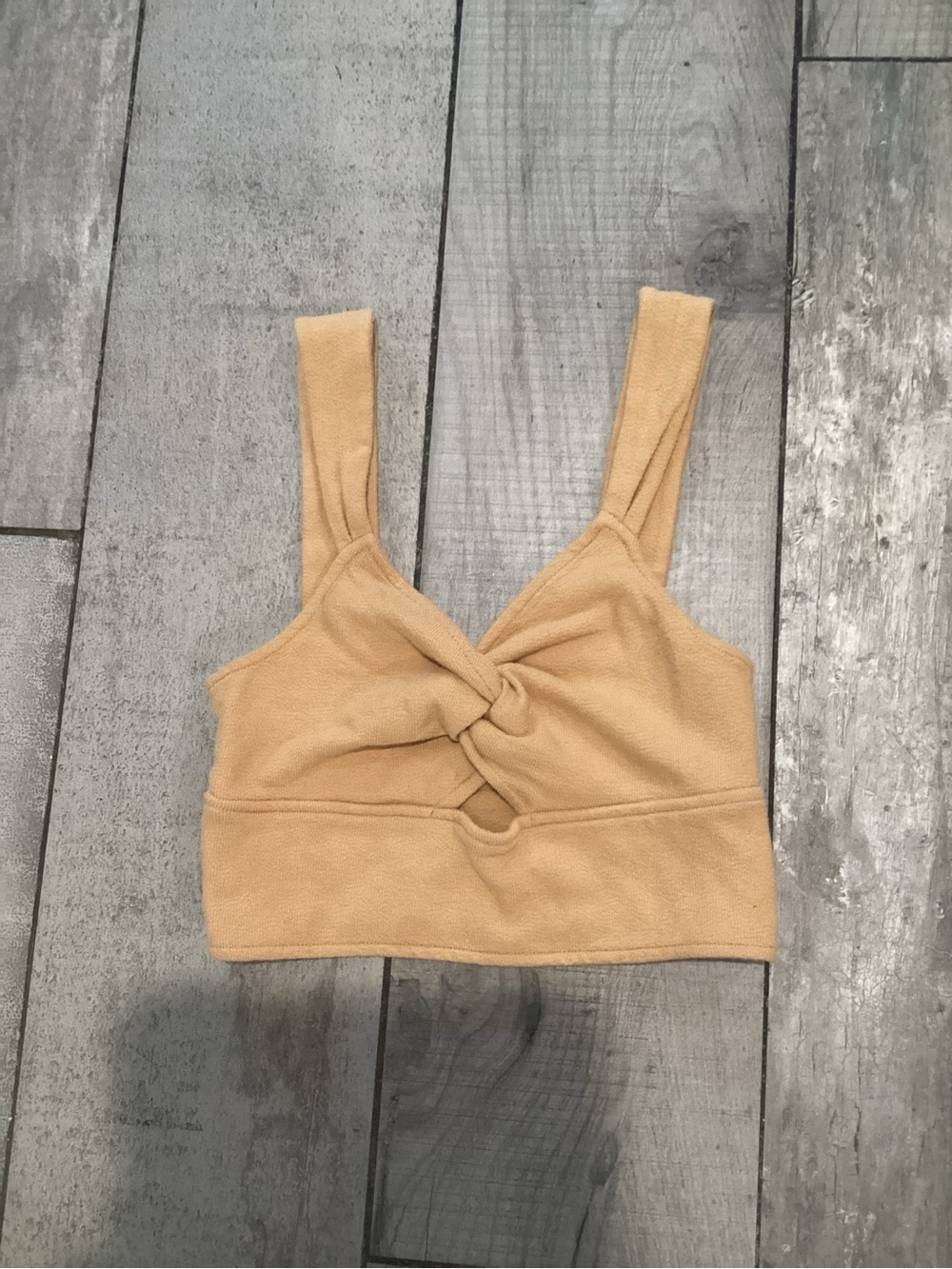 Madewell Twist-Knot Crop Top in Tan Size M